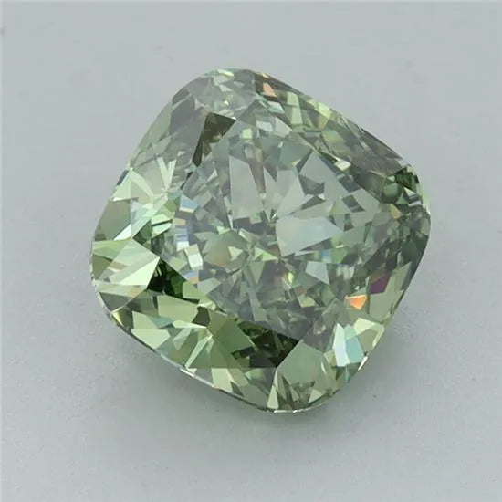 1.66ct Cushion brilliant Lab Grown Diamond (Colour Fancy Vivid Green, Clarity VVS2, IGI Certified)