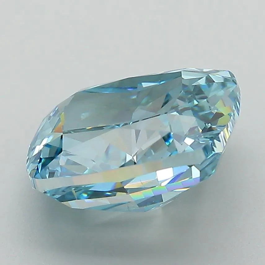 4.20ct Cushion modified Lab Grown Diamond (Colour Fancy Vivid Blue, Clarity VS1, IGI Certified)