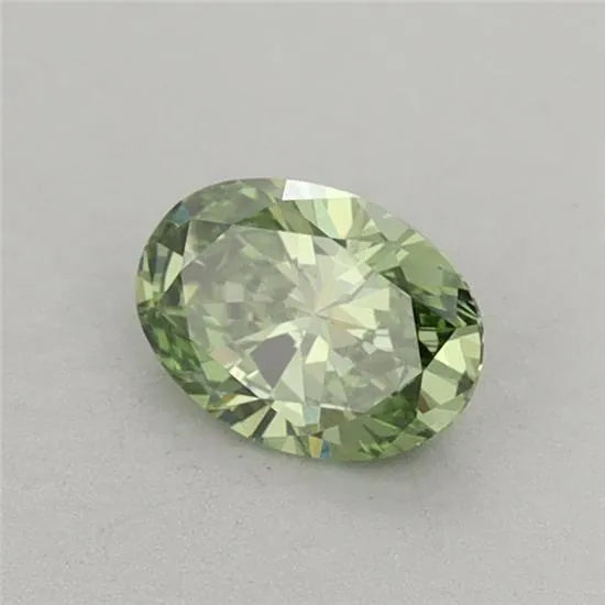 0.44ct Oval Lab Grown Diamond (Colour Fancy Vivid Green, Clarity VVS2, IGI Certified)