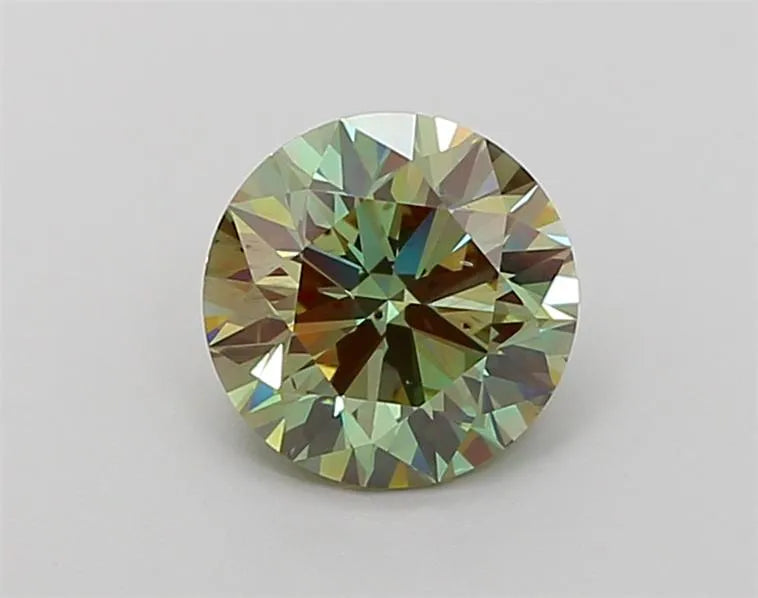 1.55ct Round Lab Grown Diamond (Colour Fancy Intense Green, Clarity VS2, Cut EX, IGI Certified)