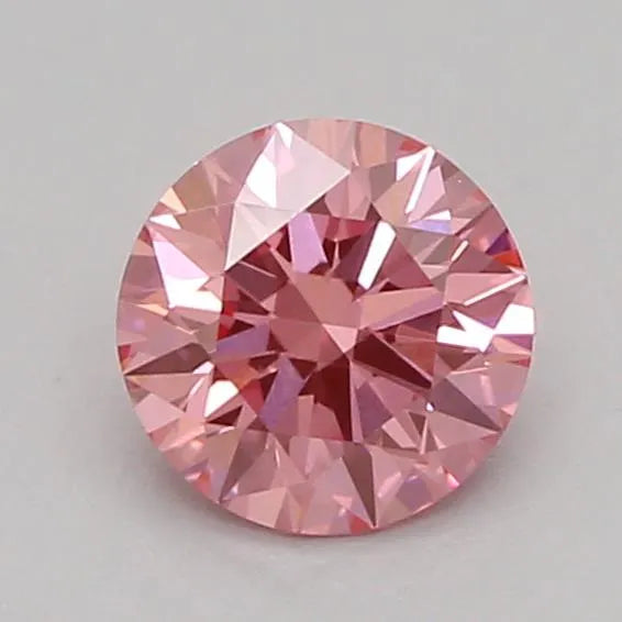 0.31ct Round Lab Grown Diamond (Colour Fancy Vivid Pink, Clarity VVS2, Cut ID, IGI Certified)