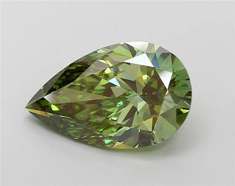 5.00ct Pear Lab Grown Diamond (Colour Fancy Vivid Green, Clarity VS1, IGI Certified)