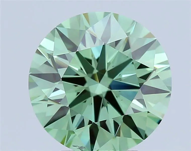 4.20ct Round Lab Grown Diamond (Colour Fancy Vivid Green, Clarity VVS2, Cut ID, IGI Certified)