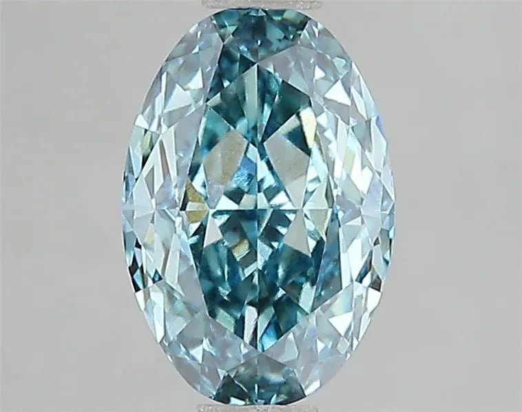 1.80ct Oval Lab Grown Diamond (Colour Fancy Vivid Greenish Blue, Clarity VS1, IGI Certified)