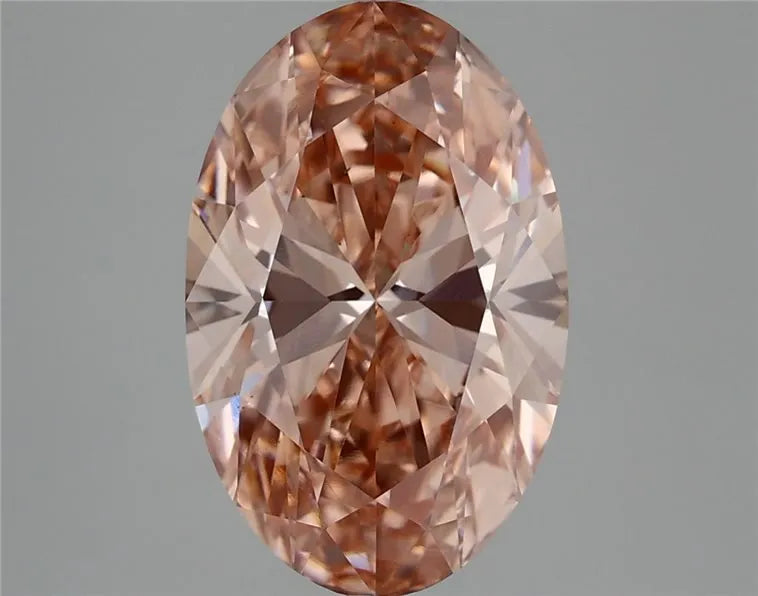 4.02ct Oval Lab Grown Diamond (Colour Fancy Intense Brownish Pink, Clarity VS1, IGI Certified)