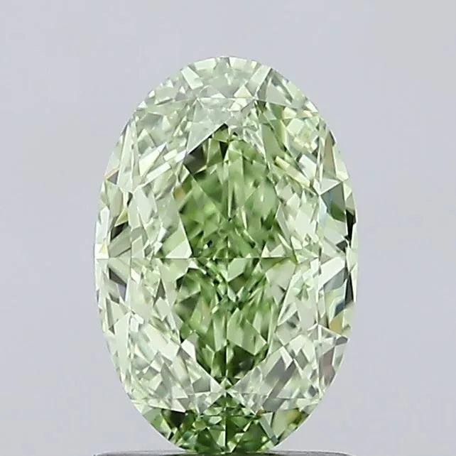 Oval Lab Grown Diamond (Colour Fancy Vivid Green, Clarity