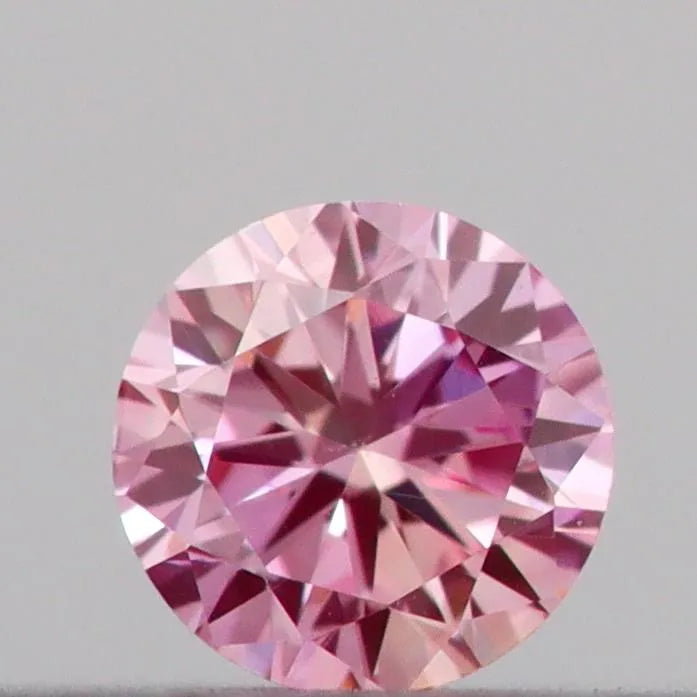 0.09ct Round Lab Grown Diamond (Colour Fancy Vivid Pink, Clarity VS1, Cut VG, IGI Certified)