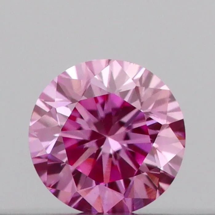 0.10ct Round Lab Grown Diamond (Colour Fancy Vivid Pink, Clarity VS2, Cut VG, IGI Certified)