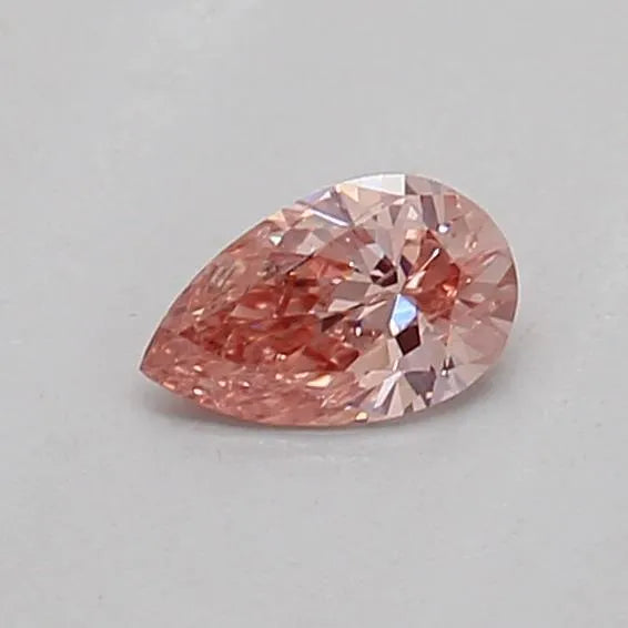 0.13ct Pear Lab Grown Diamond (Colour Fancy Vivid Brownish Pink, Clarity SI1, IGI Certified)