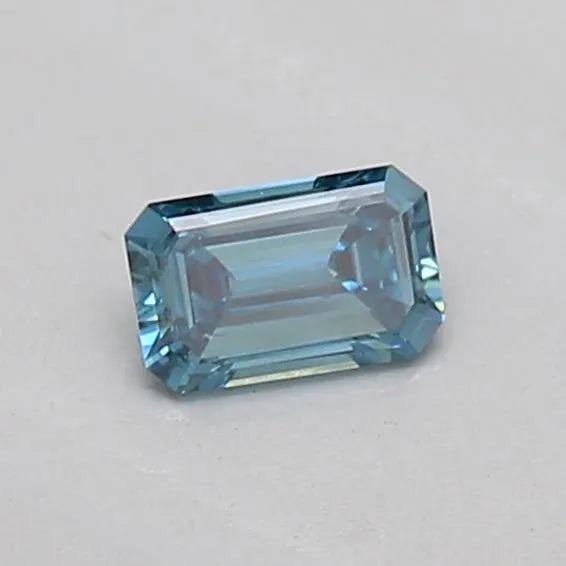 0.14ct Emerald Lab Grown Diamond (Colour Fancy Vivid Blue, Clarity VS1, IGI Certified)