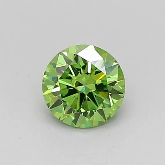 0.17ct Round Lab Grown Diamond (Colour Fancy Vivid Green, Clarity VS1, Cut EX, Uncertified)