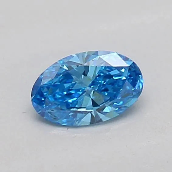 0.18ct Oval Lab Grown Diamond (Colour Fancy Vivid Blue, Clarity VVS2, IGI Certified)