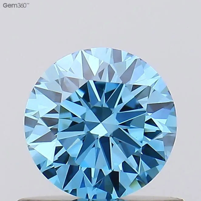 0.18ct Round Lab Grown Diamond (Colour Fancy Vivid Blue, Clarity VVS2, Cut EX, Uncertified)