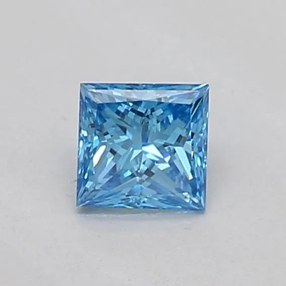 0.20ct Princess Lab Grown Diamond (Colour Fancy Vivid Blue, Clarity VVS2, IGI Certified)