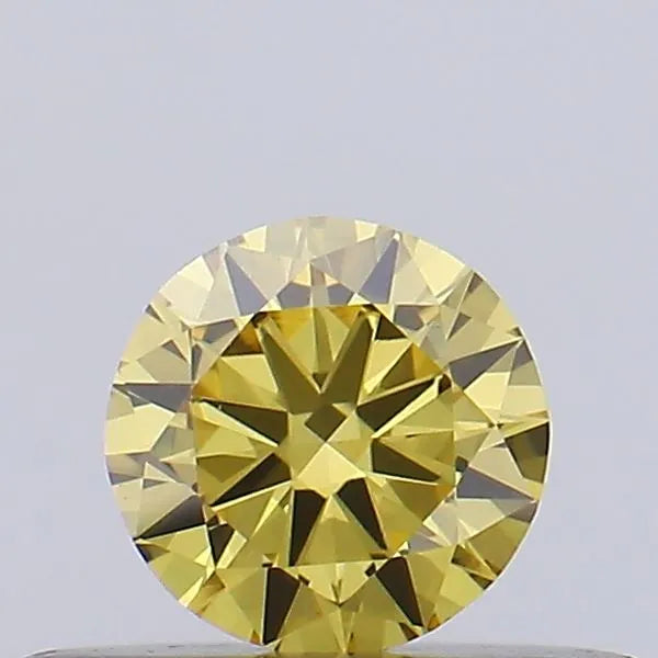 0.22ct Round Lab Grown Diamond (Colour Fancy Vivid Yellow, Clarity VVS2, Cut VG, IGI Certified)