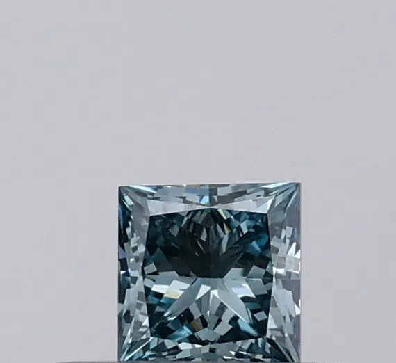 0.25ct Princess Lab Grown Diamond (Colour Fancy Vivid Green Blue, Clarity VVS2, IGI Certified)