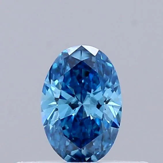 0.26ct Oval Lab Grown Diamond (Colour Fancy Vivid Blue, Clarity VS1, IGI Certified)