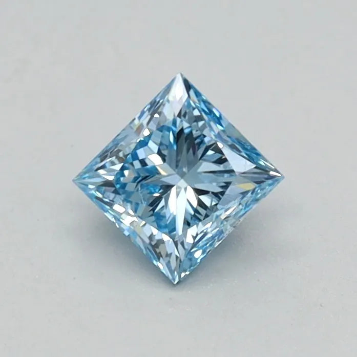 0.30ct Princess Lab Grown Diamond (Colour Fancy Vivid Blue, Clarity VS2, IGI Certified)