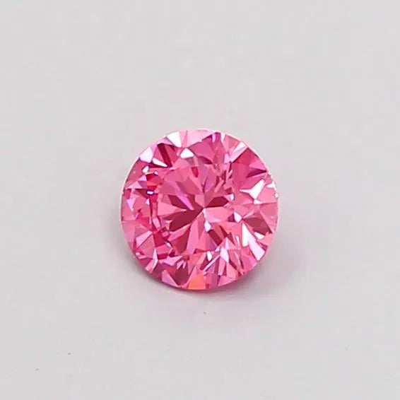 0.30ct Round Lab Grown Diamond (Colour Fancy Vivid Pink, Clarity VS1, Cut EX, IGI Certified)