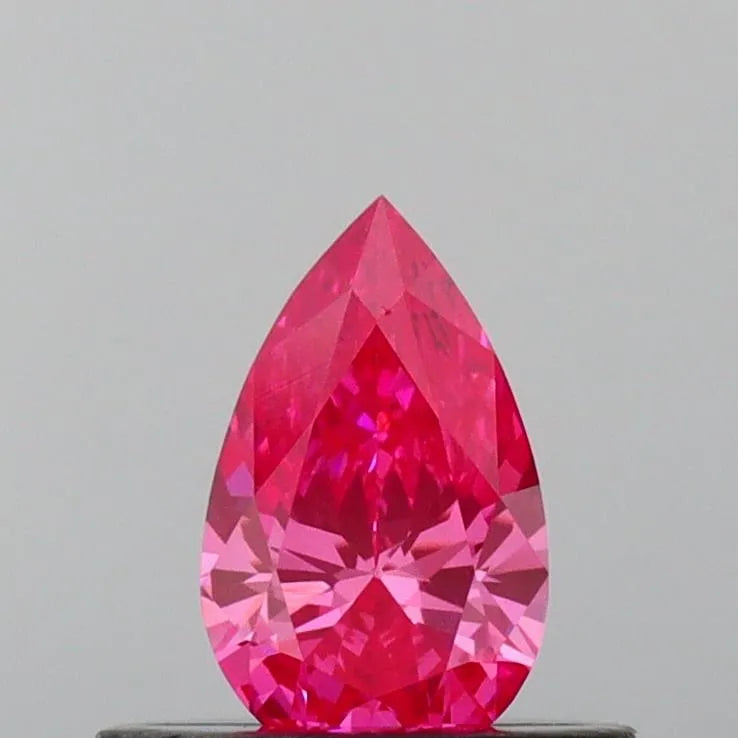 0.32ct Pear Lab Grown Diamond (Colour Fancy Vivid Pink, Clarity VVS1, IGI Certified)