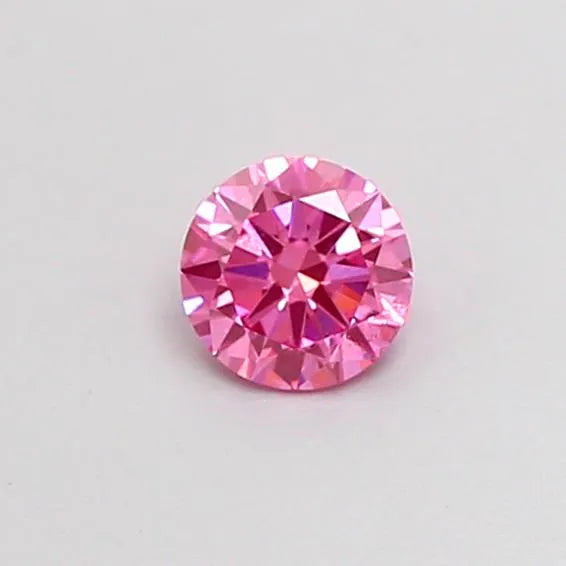 0.33ct Round Lab Grown Diamond (Colour Fancy Vivid Pink, Clarity VVS2, Cut VG, IGI Certified)
