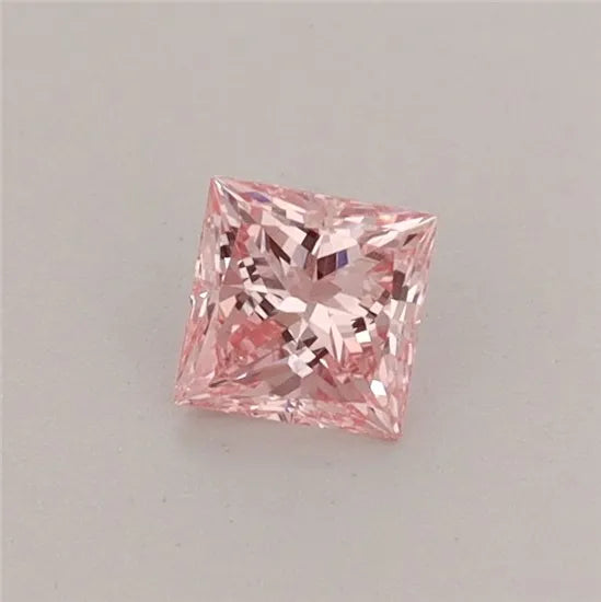 0.34ct Princess Lab Grown Diamond (Colour Fancy Vivid Pink, Clarity VS2, IGI Certified)