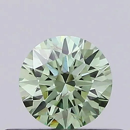 0.34ct Round Lab Grown Diamond (Colour Fancy Vivid Green, Clarity VS2, Cut EX, IGI Certified)