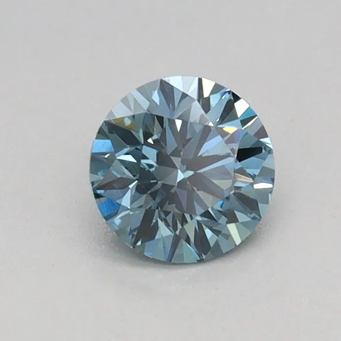 0.34ct Round Lab Grown Diamond (Colour Fancy Vivid Green, Clarity VVS2, Cut EX, IGI Certified)