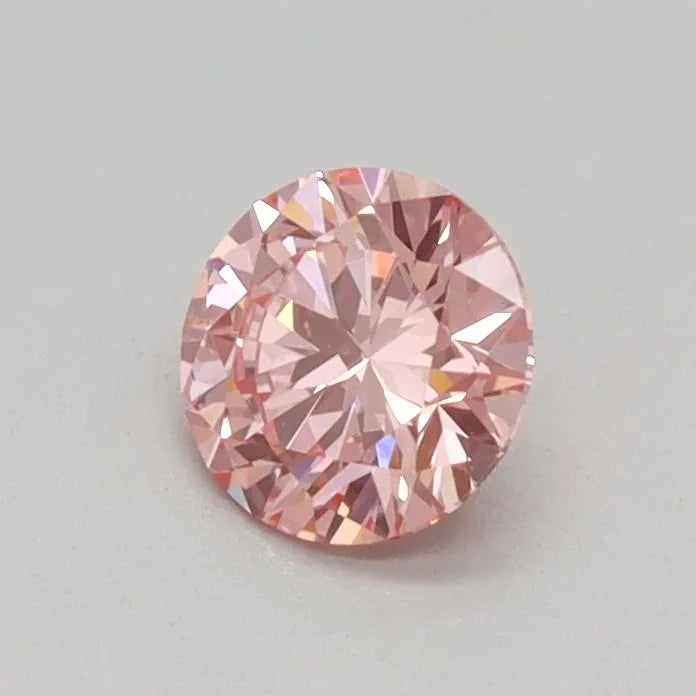0.34ct Round Lab Grown Diamond (Colour Fancy Vivid Pink, Clarity VVS1, Cut ID, IGI Certified)