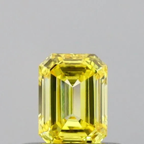 0.35ct Emerald Lab Grown Diamond (Colour Fancy Vivid Yellow, Clarity VVS2, IGI Certified)