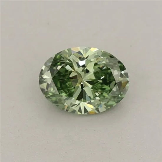 0.35ct Oval Lab Grown Diamond (Colour Fancy Vivid Green, Clarity VVS2, IGI Certified)