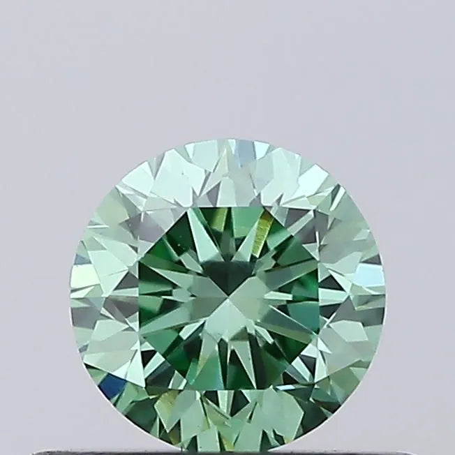 0.35ct Round Lab Grown Diamond (Colour Fancy Vivid Green, Clarity VS1, Cut VG, IGI Certified)