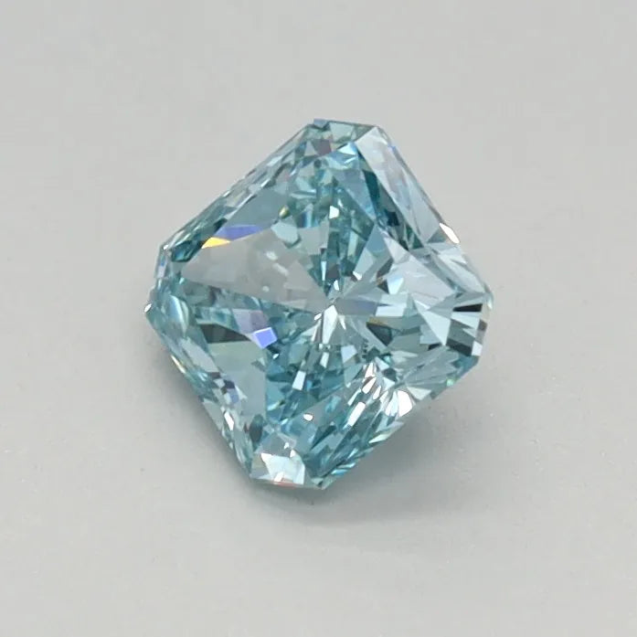 0.37ct Radiant Lab Grown Diamond (Colour Fancy Vivid Green Blue, Clarity VVS2, IGI Certified)