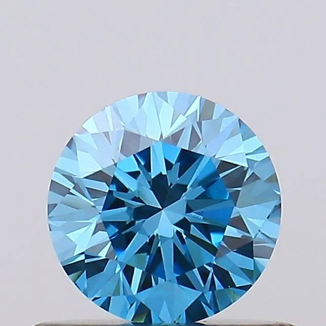 0.37ct Round Lab Grown Diamond (Colour Fancy Vivid Blue, Clarity VS1, Cut EX, Uncertified)
