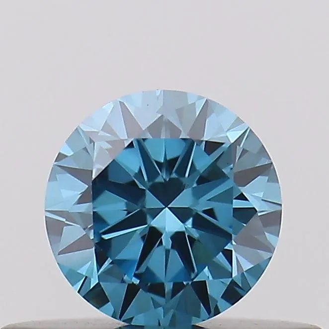 0.38ct Round Lab Grown Diamond (Colour Fancy Vivid Blue, Clarity VS1, Cut EX, Uncertified)