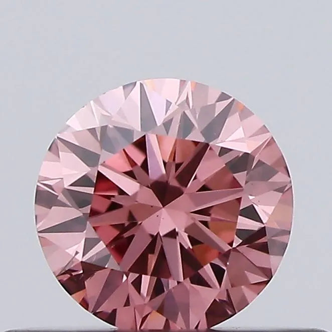 0.40ct Round Lab Grown Diamond (Colour Fancy Vivid Brownish Pink, Clarity VS2, Cut VG, Uncertified)