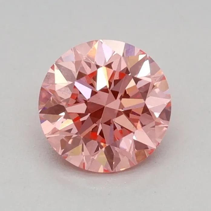 0.40ct Round Lab Grown Diamond (Colour Fancy Vivid Pink, Clarity VS1, Cut EX, IGI Certified)