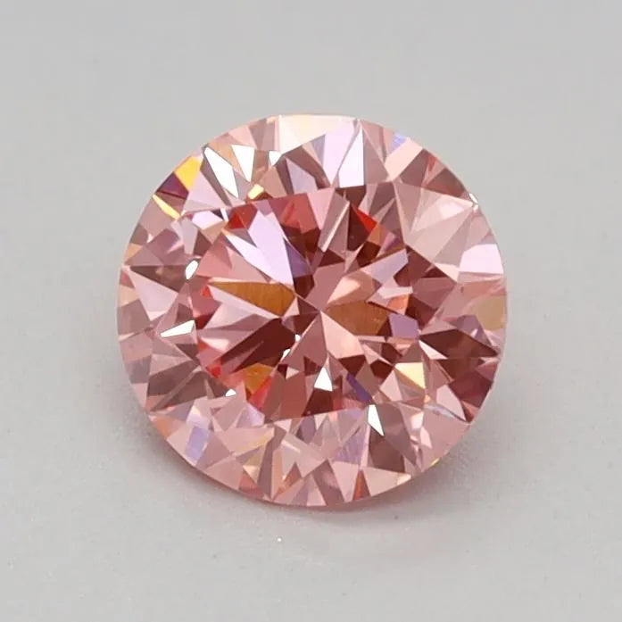 0.40ct Round Lab Grown Diamond (Colour Fancy Vivid Pink, Clarity VVS2, Cut ID, IGI Certified)