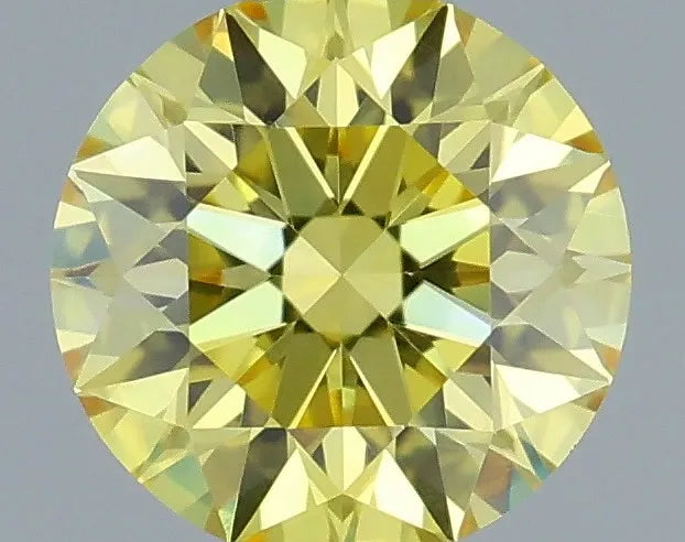 0.41ct Round Lab Grown Diamond (Colour Fancy Vivid Yellow, Clarity VVS2, Cut ID, IGI Certified)
