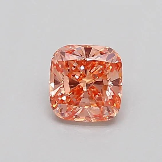 0.42ct Cushion modified Lab Grown Diamond (Colour Fancy Intense Pinkish Orange, Clarity SI2, IGI Certified)