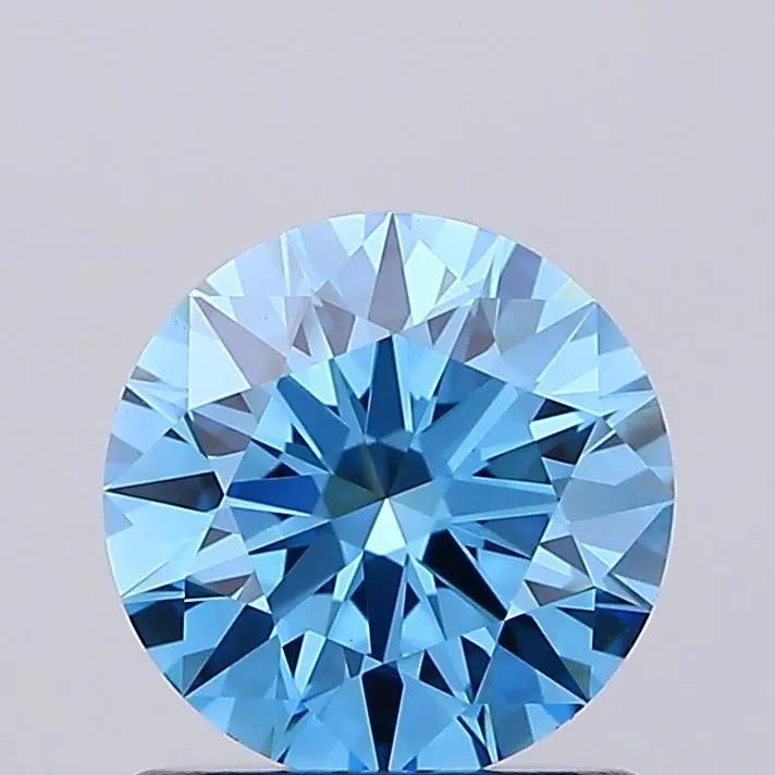 0.42ct Round Lab Grown Diamond (Colour Fancy Vivid Blue, Clarity VVS2, Cut EX, Uncertified)
