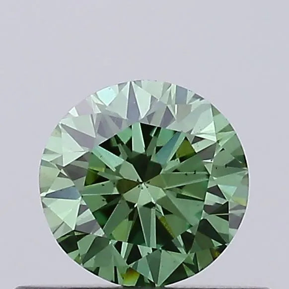 0.42ct Round Lab Grown Diamond (Colour Fancy Vivid Green, Clarity VS1, Cut EX, Uncertified)