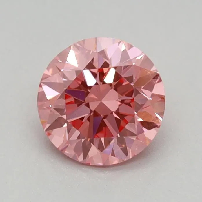 0.42ct Round Lab Grown Diamond (Colour Fancy Vivid Pink, Clarity VS1, Cut EX, IGI Certified)
