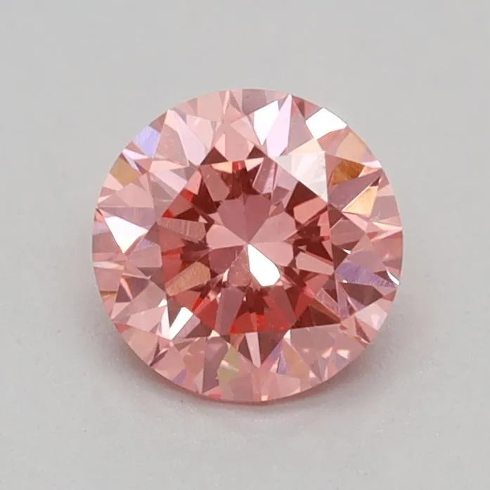 0.42ct Round Lab Grown Diamond (Colour Fancy Vivid Pink, Clarity VVS2, Cut EX, IGI Certified)