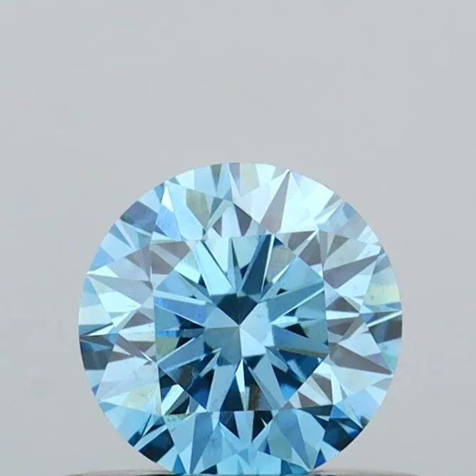0.43ct Round Lab Grown Diamond (Colour Fancy Vivid Blue, Clarity VS2, Cut ID, IGI Certified)
