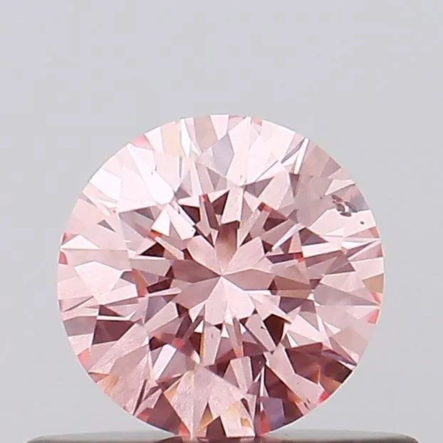 0.43ct Round Lab Grown Diamond (Colour Fancy Vivid Pink, Clarity SI2, Cut EX, IGI Certified)