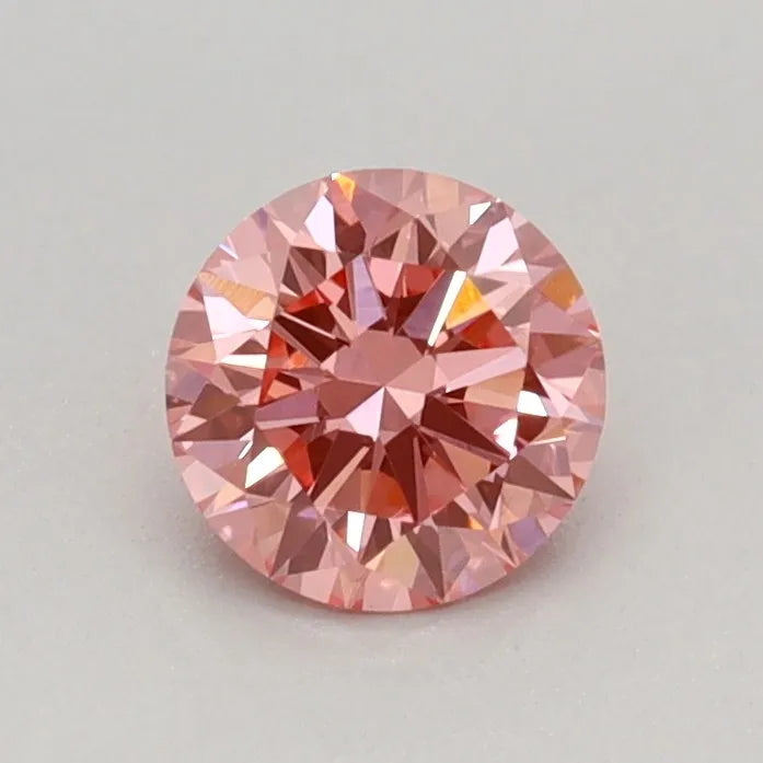 0.43ct Round Lab Grown Diamond (Colour Fancy Vivid Pink, Clarity VVS2, Cut EX, IGI Certified)