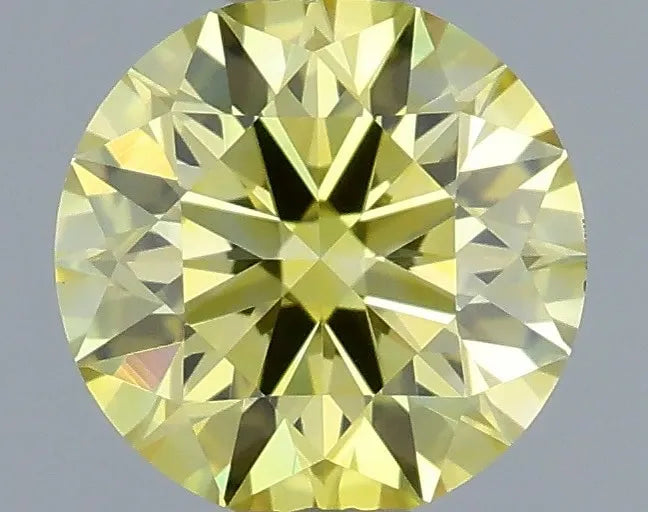 0.44ct Round Lab Grown Diamond (Colour Fancy Vivid Yellow, Clarity VVS2, Cut ID, IGI Certified)