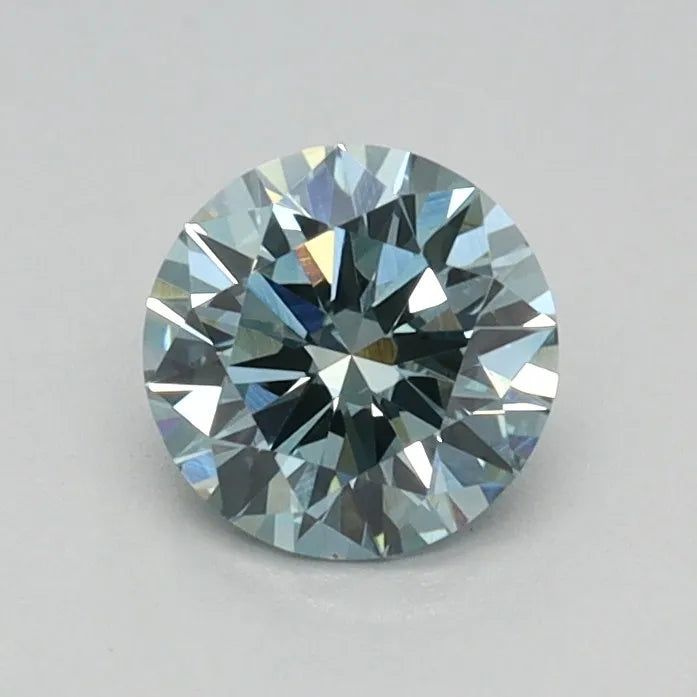 0.45ct Round Lab Grown Diamond (Colour Fancy Vivid Blue Green, Clarity VS1, Cut ID, IGI Certified)