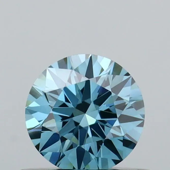 0.46ct Round Lab Grown Diamond (Colour Fancy Vivid Blue, Clarity VS1, Cut EX, IGI Certified)